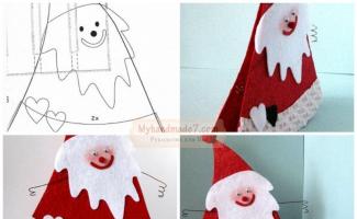 How to make a three-dimensional Santa Claus out of paper with your own hands step by step